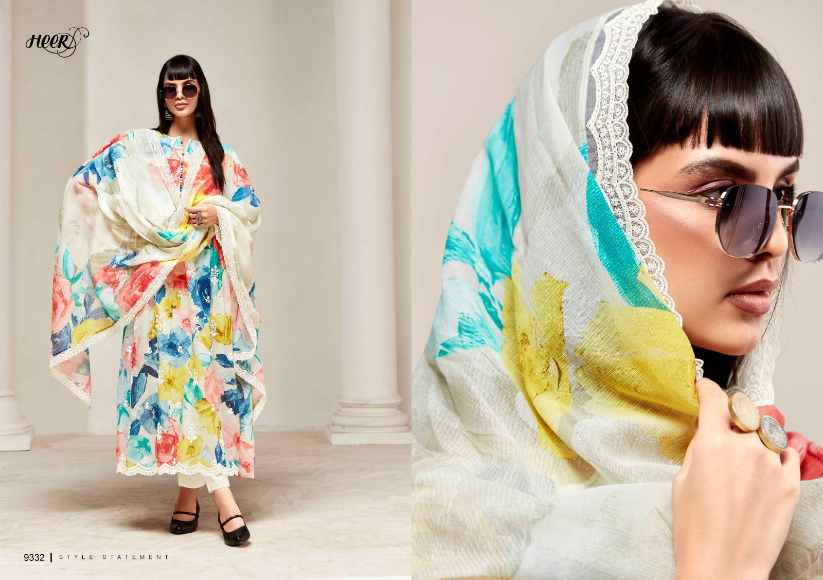 Kashmiri Garden By Kimora Linen Embroidery Printed Dress Material Wholesale Shop In Surat